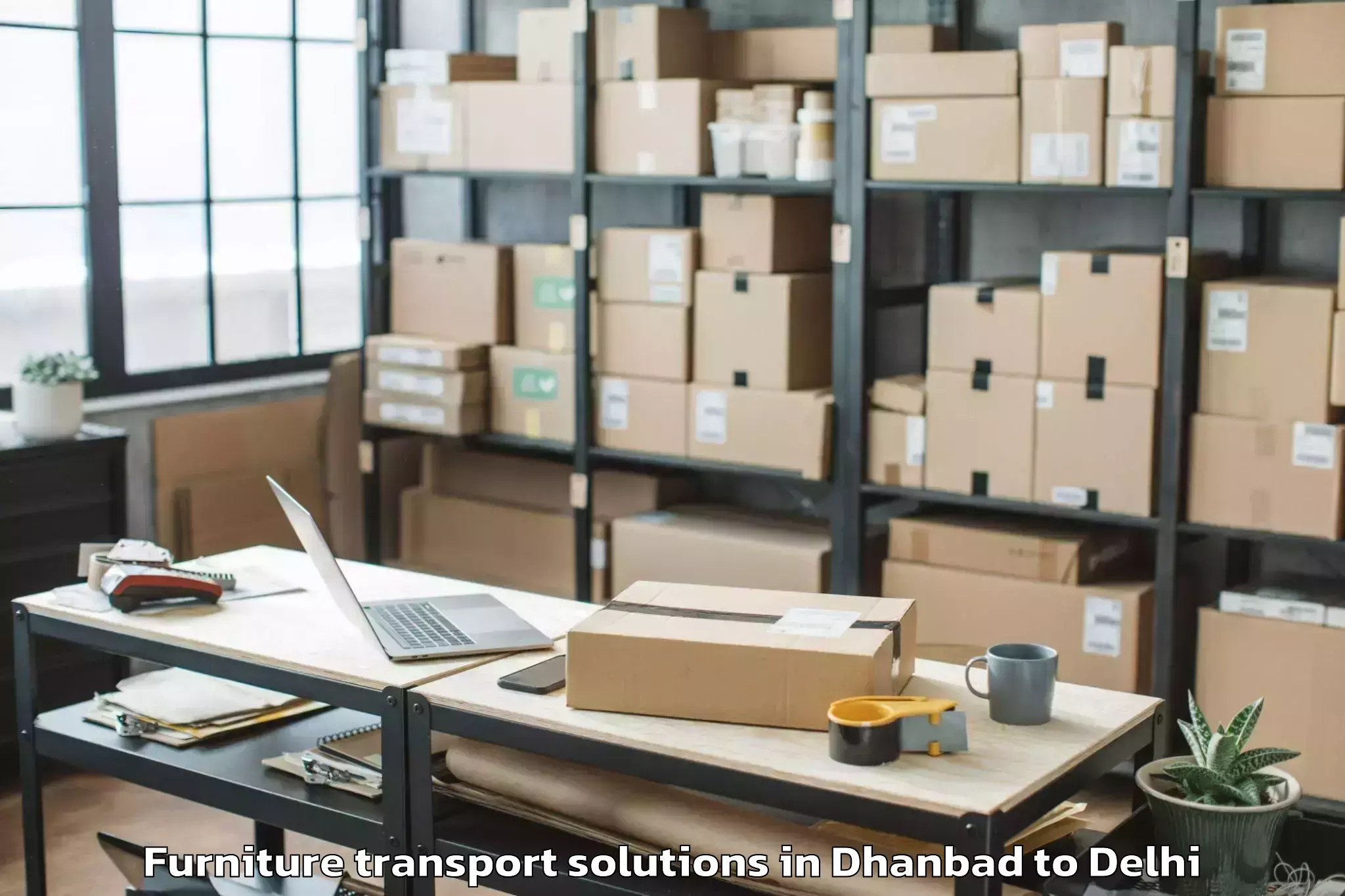 Quality Dhanbad to Vasant Square Mall Furniture Transport Solutions